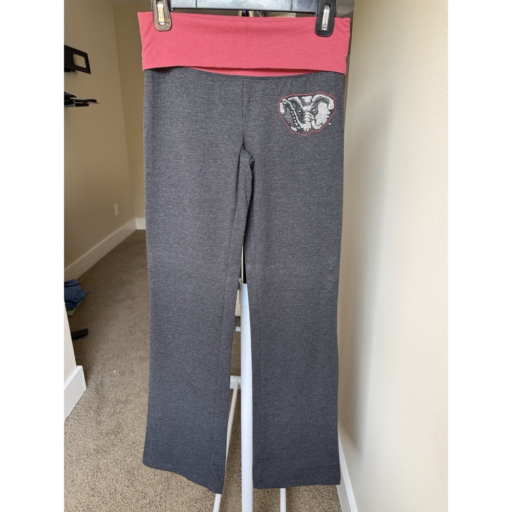 PINK x 5th & Ocean Collegiate Alabama Fold Over Flare Yoga Pants Size S